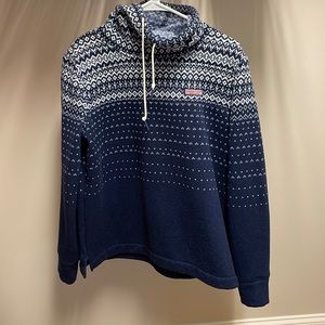 Vineyard Vines Fair Isle Sweater Fleece Relaxed Funnel Neck Shep Shirt.
